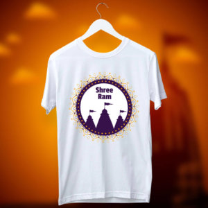 Lord ram temple printed white t shirt online