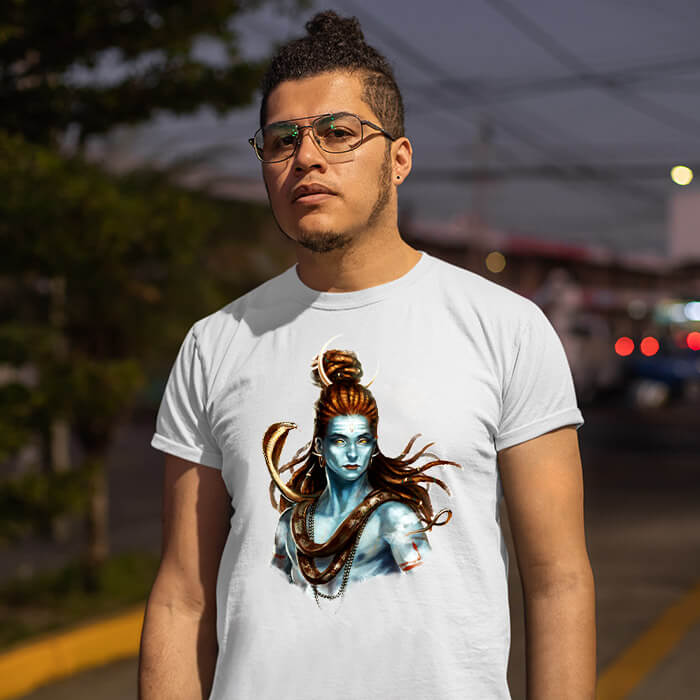 Lord shiva best paintings printed round neck t shirt for men