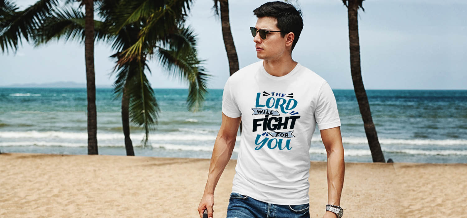 Lord will fight for you quotes printed white t-shirt