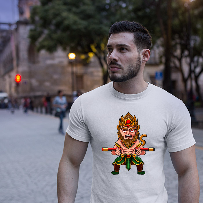 Monkey King cartoon printed round neck t shirt online
