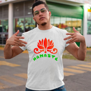 Namaste best design printed white color t shirt