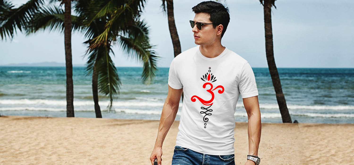 OM art design printed t shirt for men