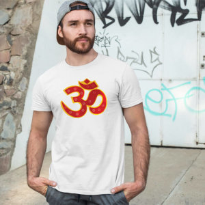 OM best design image printed white t-shirt for men