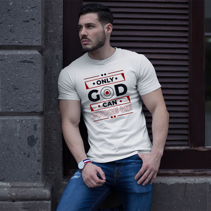 Only God can judge me printed white t shirt