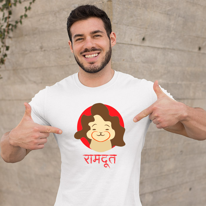 Ramdoot hanuman printed round neck t-shirt