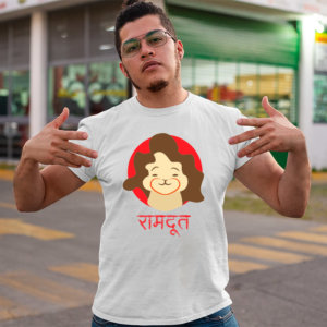 Ramdoot hanuman printed round neck t shirt for men