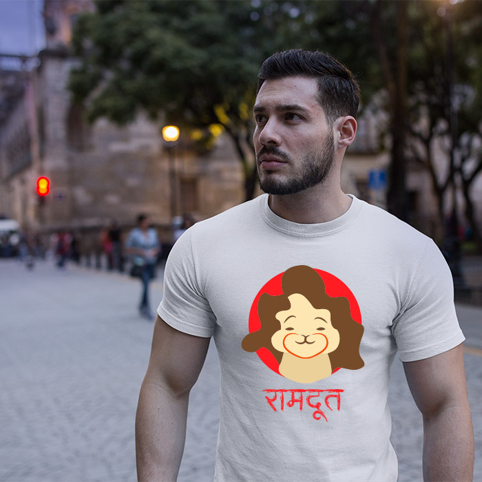Ramdoot hanuman printed round neck t shirt online