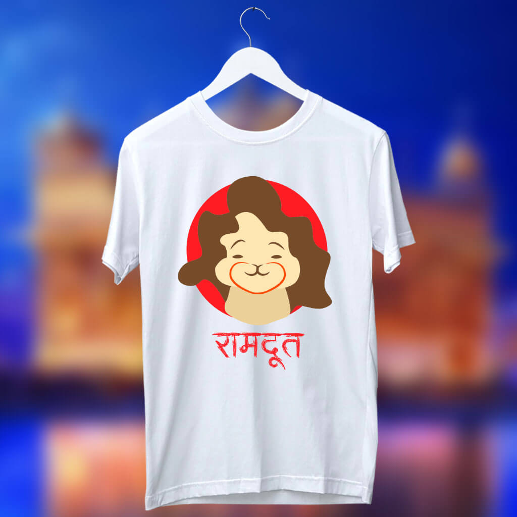 Ramdoot hanuman printed white t shirt online