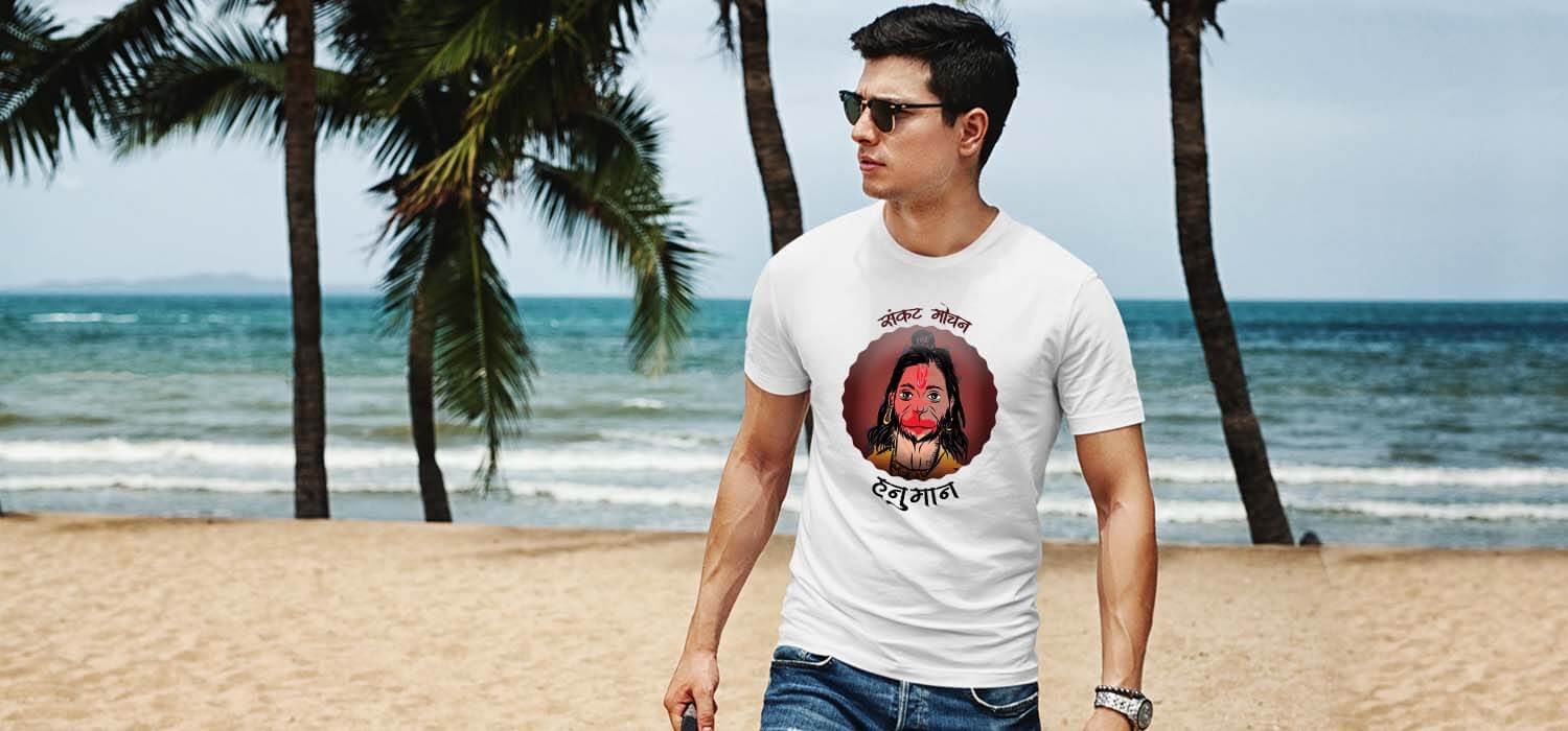 Sankatmochan hanuman design printed best t shirt for men