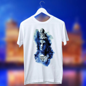 Shiva with Ganga best design printed white round neck t shirt