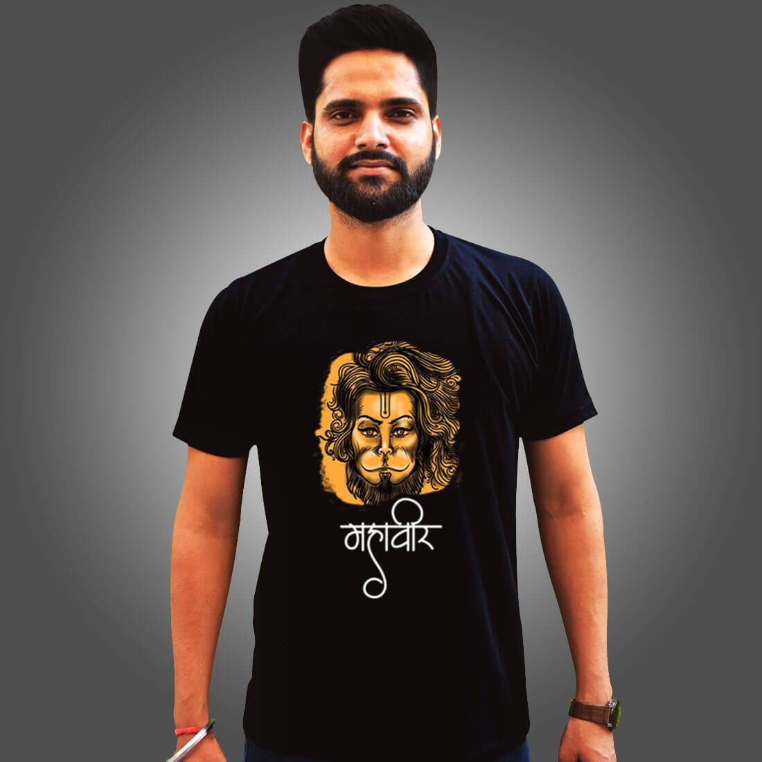 mahaveer hanuman black t-shirt