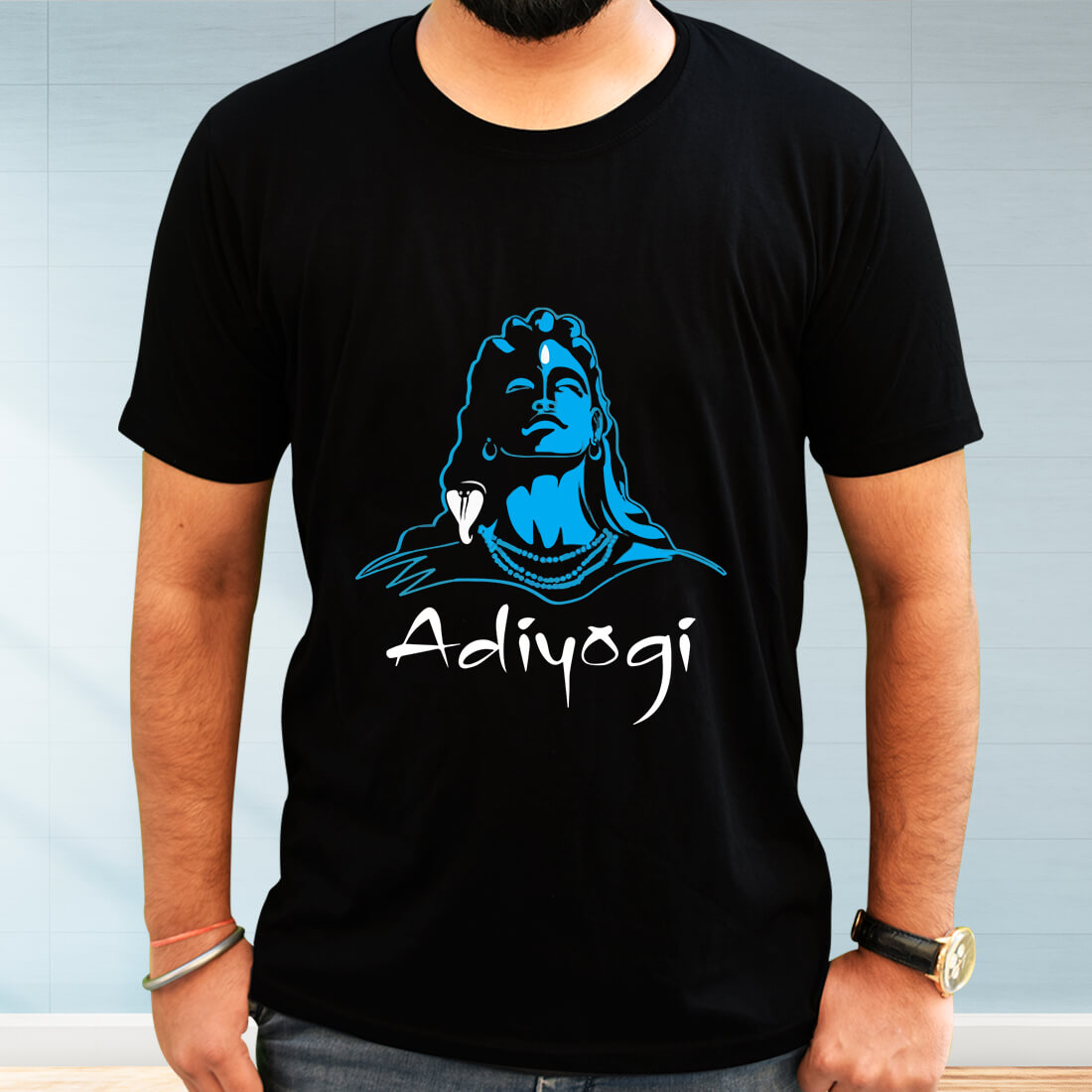 Adiyogi Best Design Printed Black T Shirt For Men