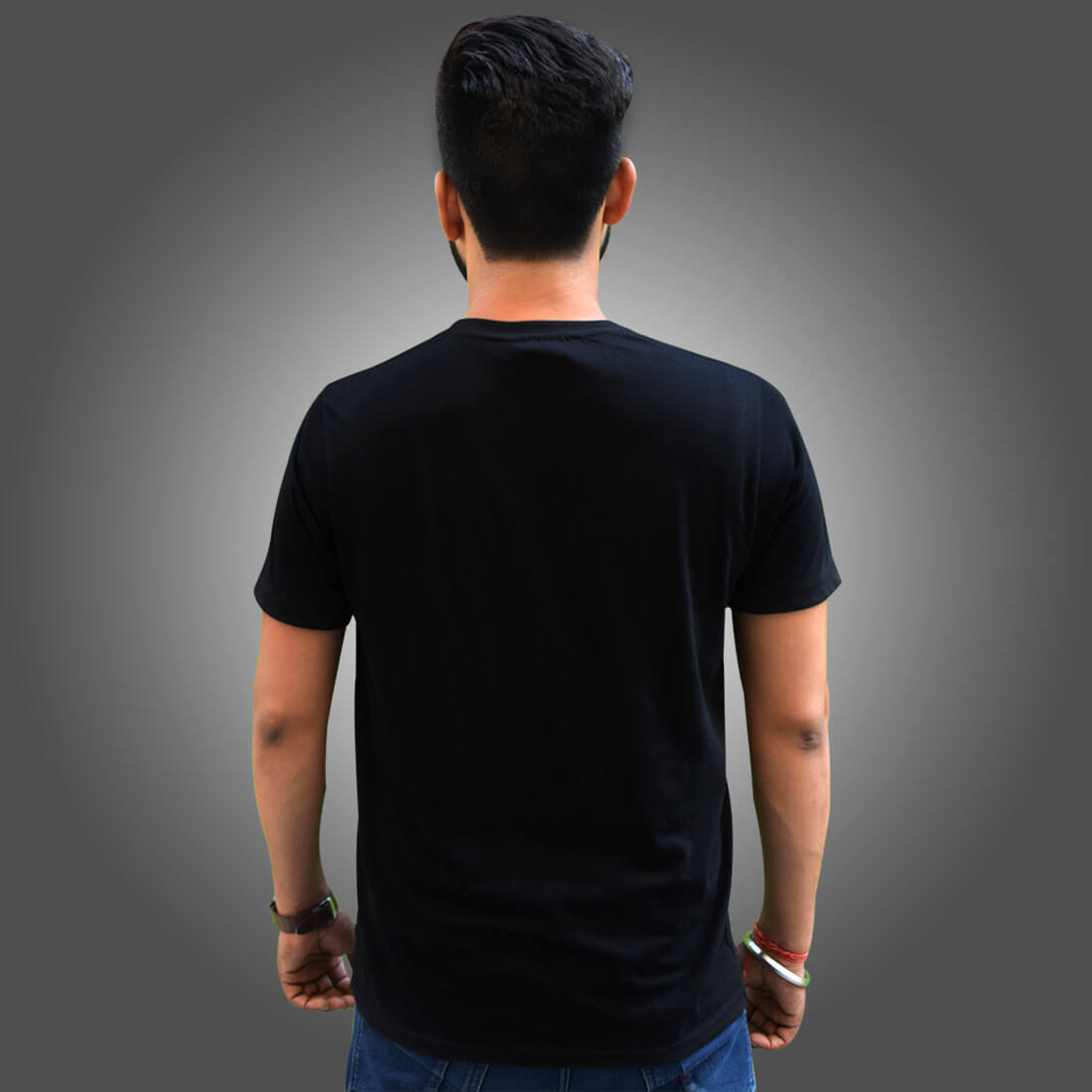 Aghoris Lifestyle Printed Black T Shirt Front and Back