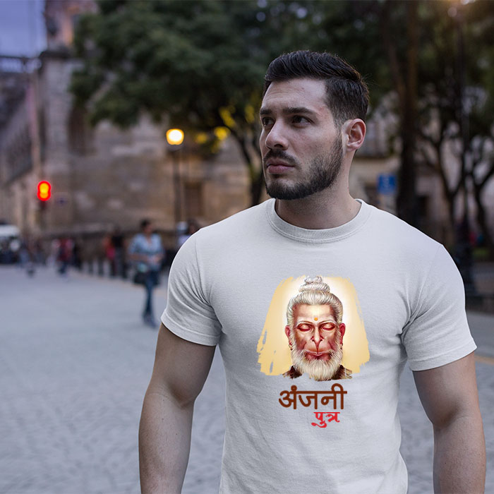 Anjani ke lal hanuman printed gents t-shirt