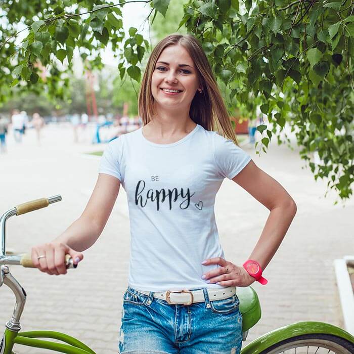 Be Happy Graphic T Shirt For Women