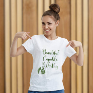 Beautiful Quotes With Peacock Print Stylish T Shirt For Women