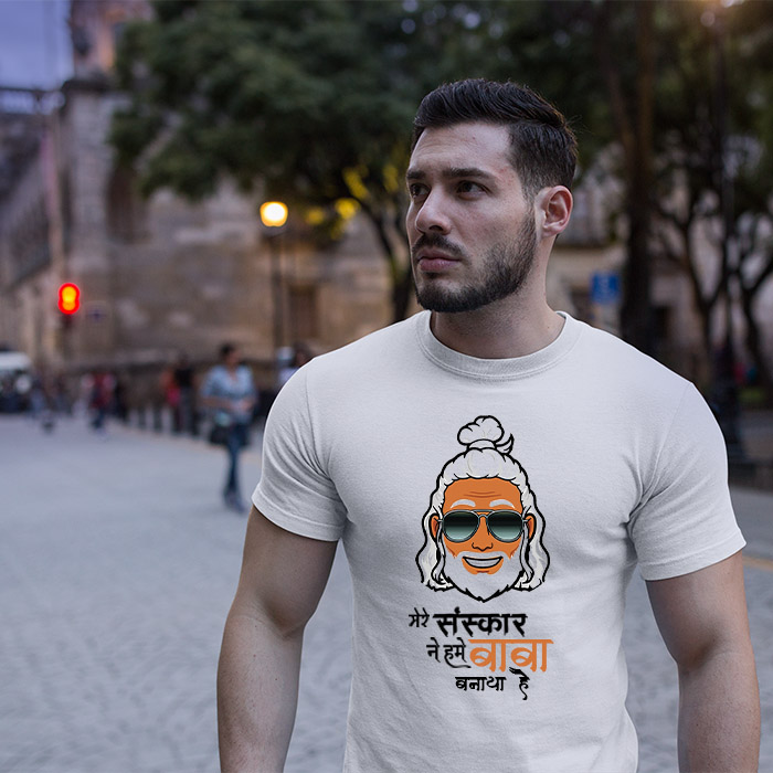 Bhole bhandari best quotes printed t-shirt for men