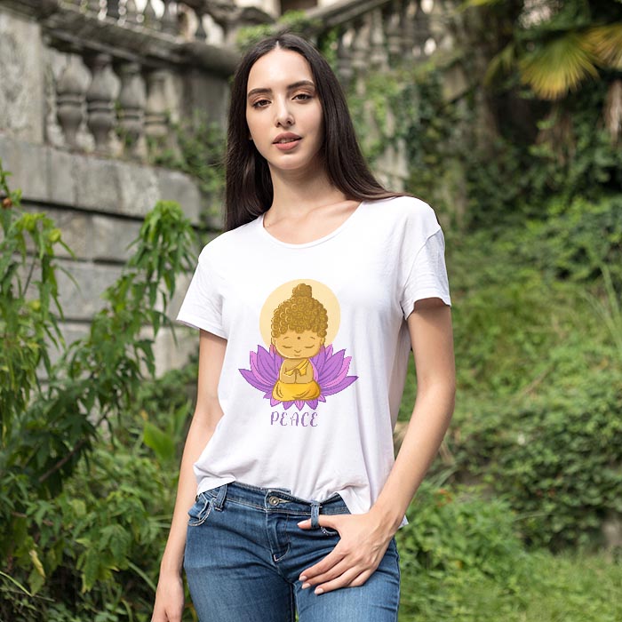 Buddha print T Shirt For Women