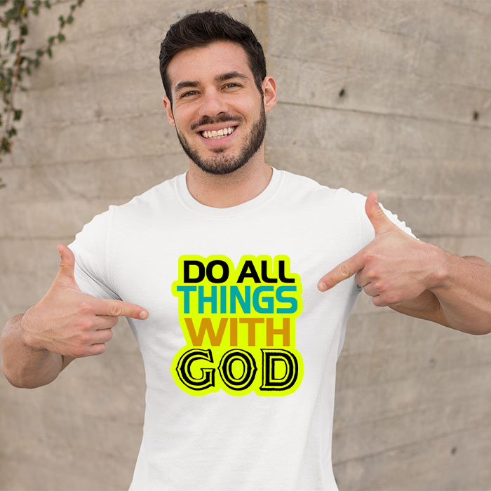 Do all things with god printed t-shirt for boy