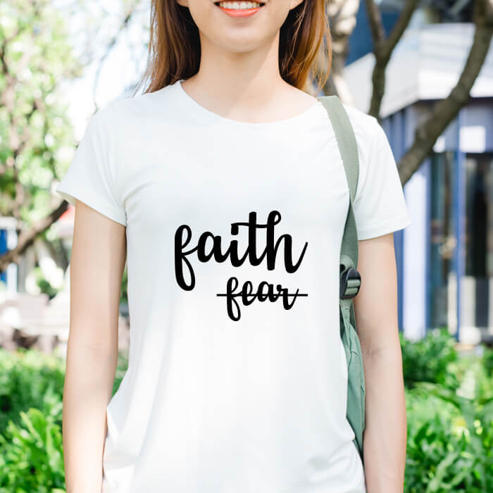 Faith Fancy Text Graphic Printed T Shirt For Women Online