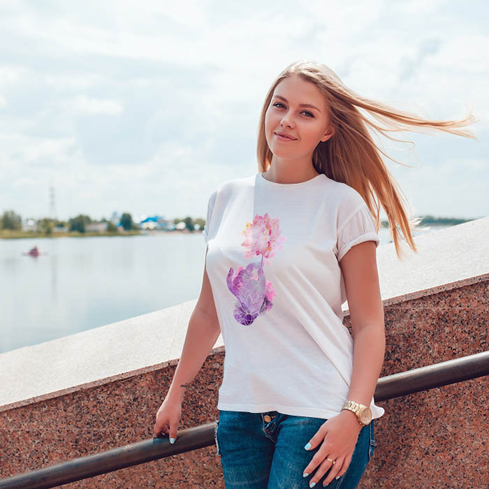 Floral Graphic Printed Stylish T Shirt For Women