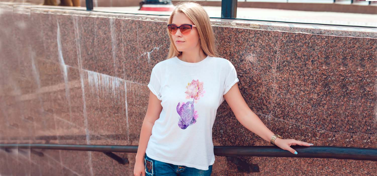 Floral Graphic Printed Women White T Shirt