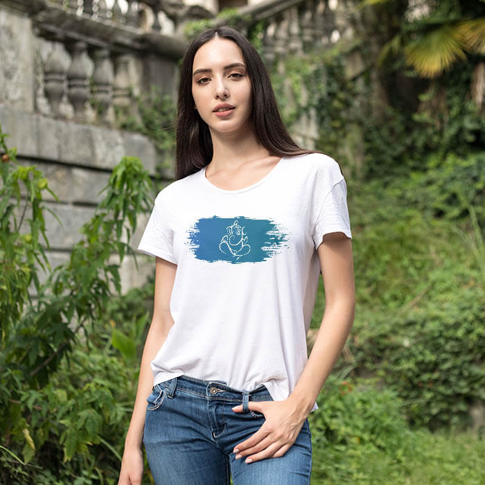 Ganesha sketch printed girls t-shirt design