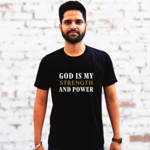 God Best Quotes Printed Black T Shirt Men