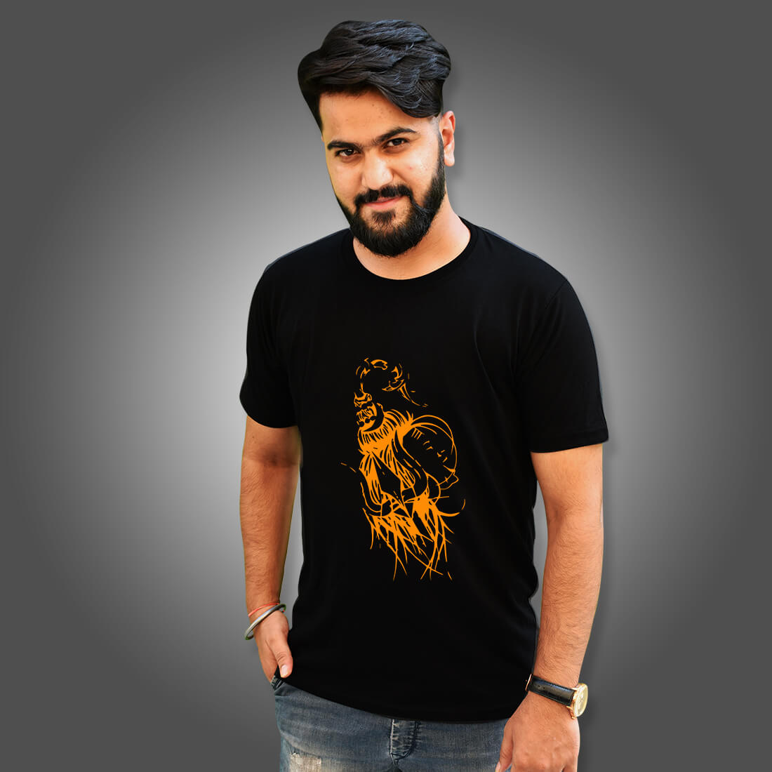 God Shiva Best Images Printed Black T-Shirt
