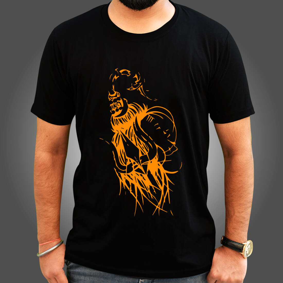 God Shiva Best Images Printed Black T Shirt For Men