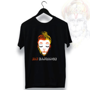 Jai Bajrangi Printed Black Round Neck T Shirt