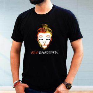 Jai Bajrangi Printed Black T-Shirt for Men