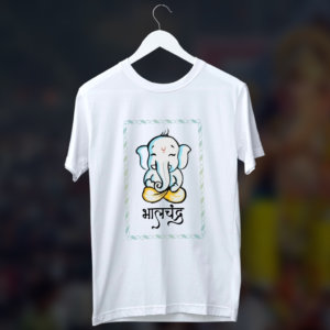 Little best ganesha bhalchandra printed t shirt for mens