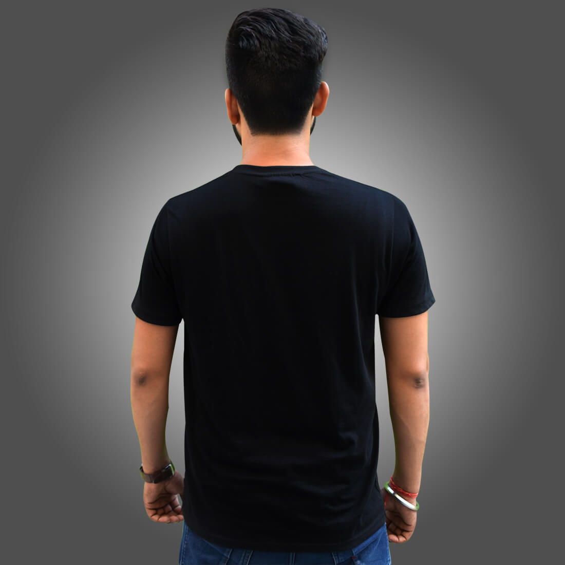 Mahakal with Trishul Printed Black T Shirt Front and Back