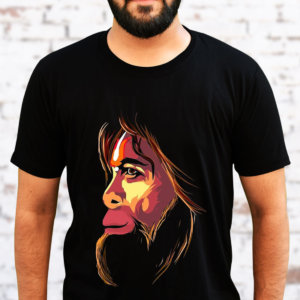 Monkey King Printed Black Plain T Shirt