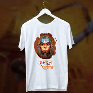 Ram Doot Hanuman printed t shirt white