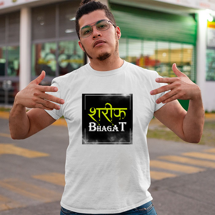 Sharif bhagat printed t shirt model
