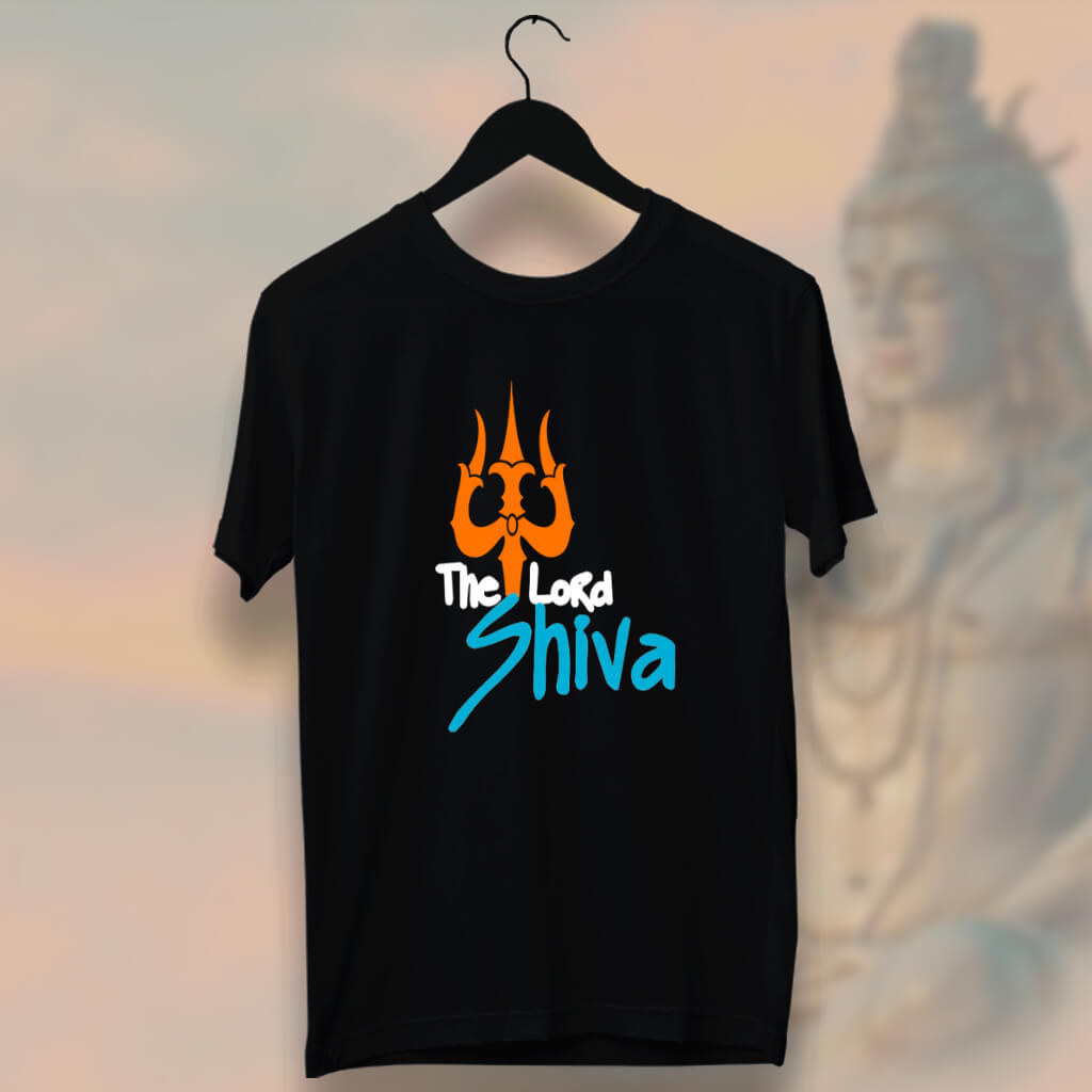 The Lord Shiva Printed Black Round Neck T Shirt