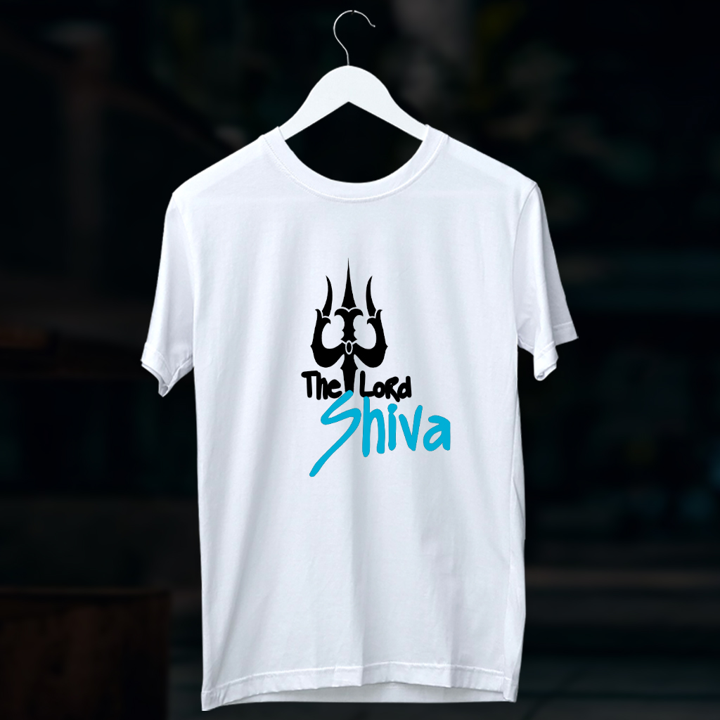 The lord shiva printed white plain t shirt