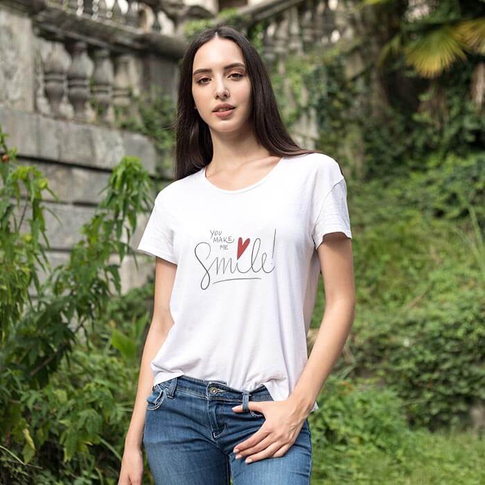 Women heart and quotes Graphic Women White T Shirt
