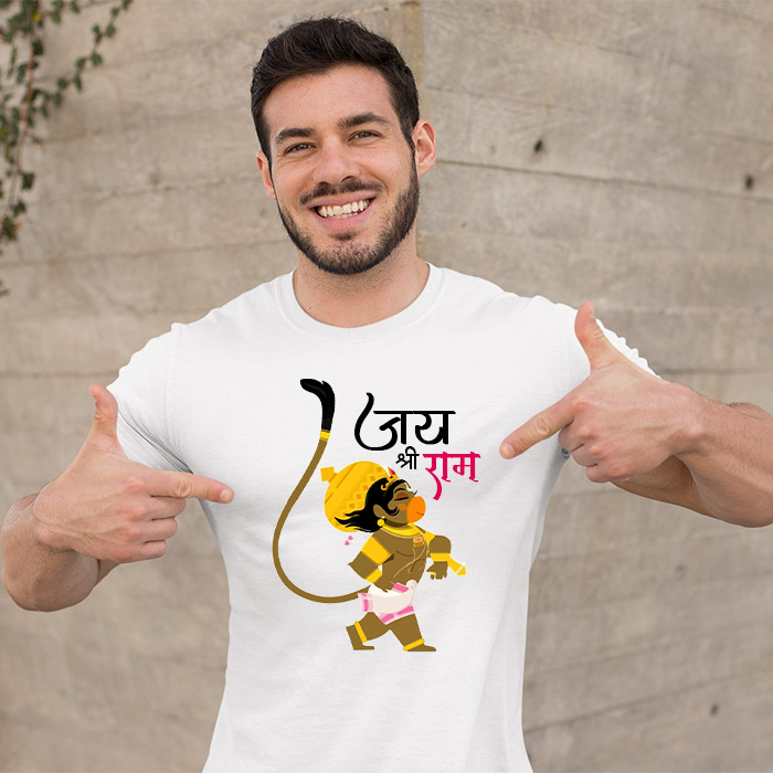 little hanuman jai shree ram printed t shirt design
