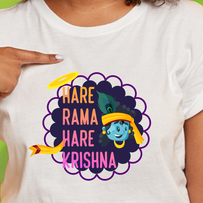 Hare Rama Hare Krishna Printed T Shirt For Women Online
