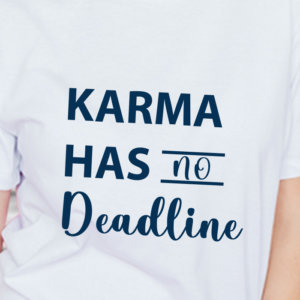 Infinity Karma Women's White Round Neck T-Shirt
