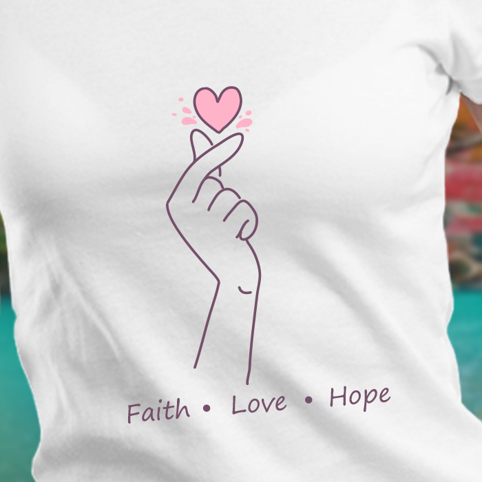 Faith Love Hope printed Women's White Round Neck T-Shirt