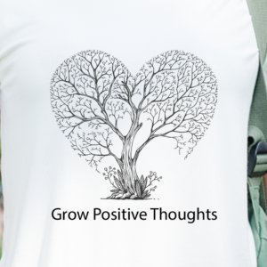 Grow Positive Thoughts Vintage Printed T Shirt For Women Online
