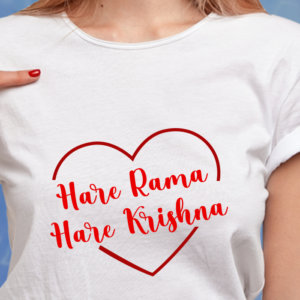 Stylish Hare Rama Hare Krishna Printed Stylish T Shirt For Women