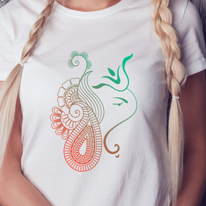 Floral Ganesha Printed T-Shirt For Women Online