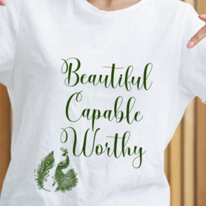 Beautiful Quotes With Peacock Print T Shirt For Women Online