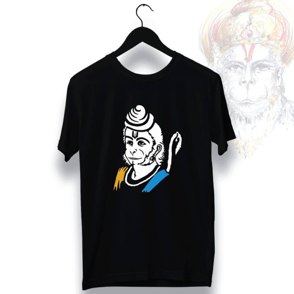 Best Hanuman Simple and Different For Men Black T-Shirt