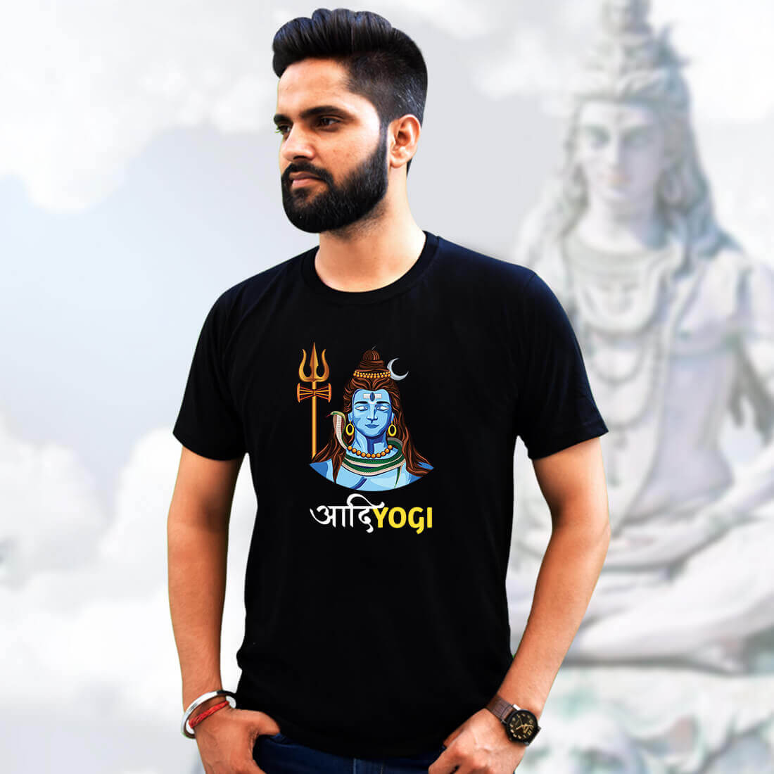 Best Shiva Quote,Print Black Stylish Men T-Shirt